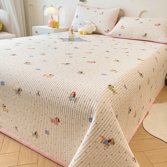 91家纺网 家纺一手货源 找家纺 梵朴 2025新款A类棉加绒一面纯棉一面宝宝婴儿牛奶绒双面可用床盖单品学生床垫炕盖 彩星汪汪