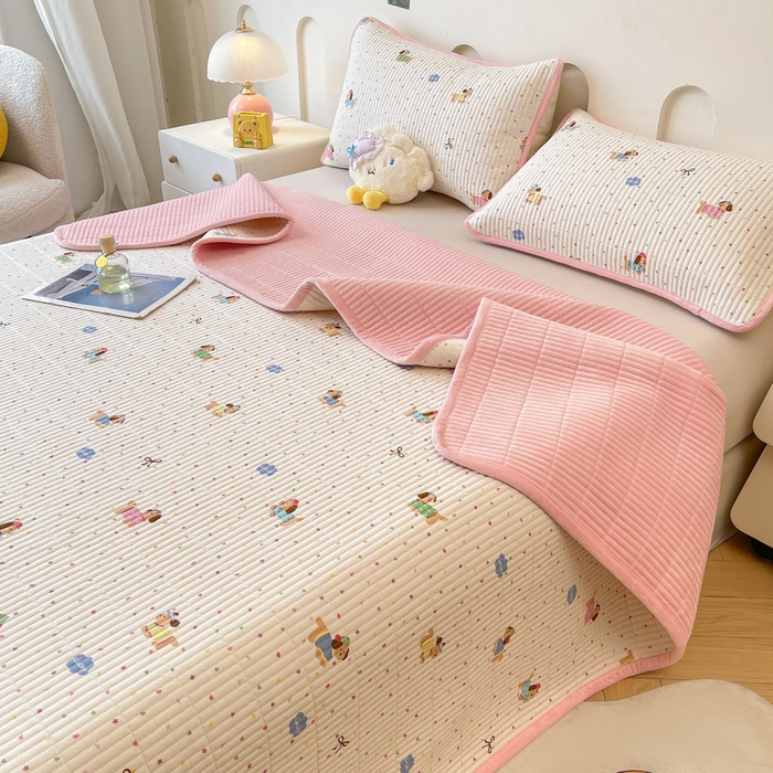 91家纺网 家纺一手货源 找家纺 梵朴 2025新款A类棉加绒一面纯棉一面宝宝婴儿牛奶绒双面可用床盖单品学生床垫炕盖 彩星汪汪