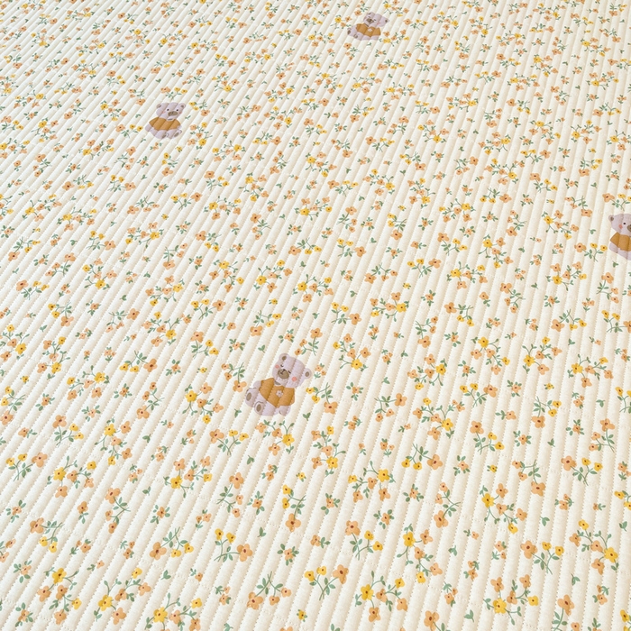 91家纺网 家纺一手货源 找家纺 梵朴 2025新款A类棉加绒一面纯棉一面宝宝婴儿牛奶绒双面可用床盖单品学生床垫炕盖 花园好友熊