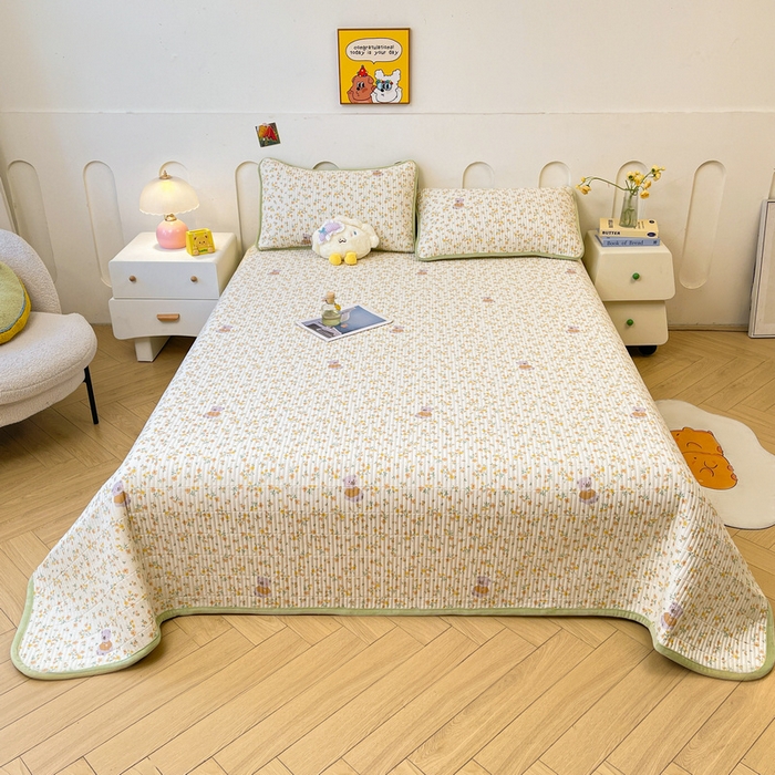 91家纺网 家纺一手货源 找家纺 梵朴 2025新款A类棉加绒一面纯棉一面宝宝婴儿牛奶绒双面可用床盖单品学生床垫炕盖 花园好友熊