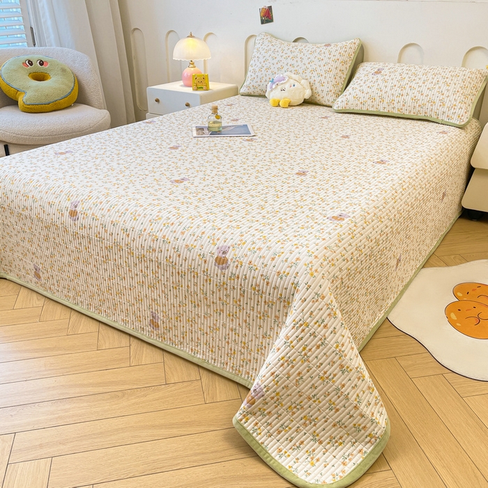 91家纺网 家纺一手货源 找家纺 梵朴 2025新款A类棉加绒一面纯棉一面宝宝婴儿牛奶绒双面可用床盖单品学生床垫炕盖 花园好友熊