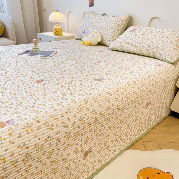 91家纺网 家纺一手货源 找家纺 梵朴 2025新款A类棉加绒一面纯棉一面宝宝婴儿牛奶绒双面可用床盖单品学生床垫炕盖 花园好友熊