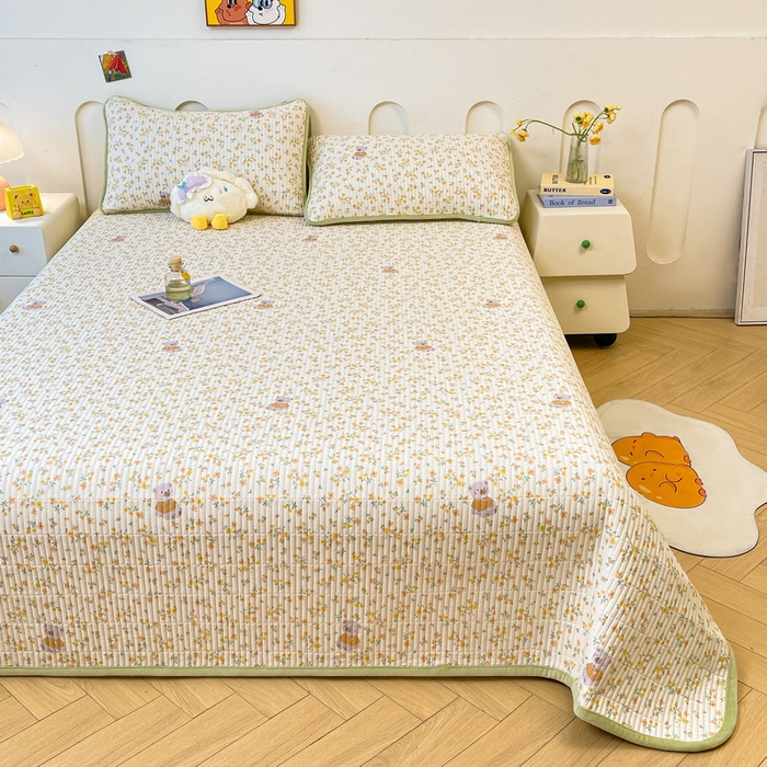 91家纺网 家纺一手货源 找家纺 梵朴 2025新款A类棉加绒一面纯棉一面宝宝婴儿牛奶绒双面可用床盖单品学生床垫炕盖 花园好友熊