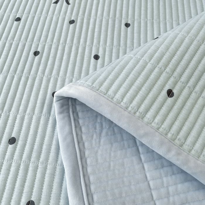 91家纺网 家纺一手货源 找家纺 梵朴 2025新款A类棉加绒一面纯棉一面宝宝婴儿牛奶绒双面可用床盖单品学生床垫炕盖 波点蝴蝶结