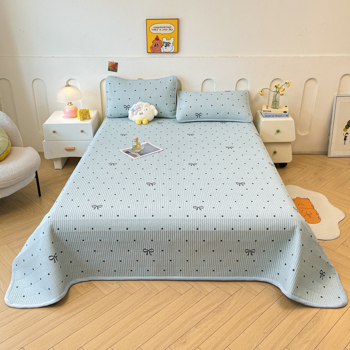 91家纺网 家纺一手货源 找家纺 梵朴 2025新款A类棉加绒一面纯棉一面宝宝婴儿牛奶绒双面可用床盖单品学生床垫炕盖 波点蝴蝶结