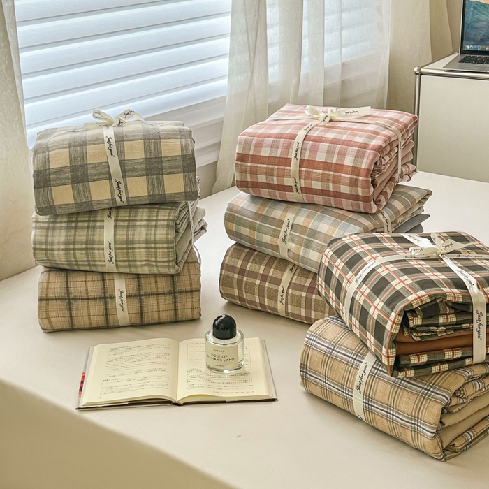 91家纺网 家纺一手货源 找家纺 （总）斯卡诺家纺 2025新款亲肤舒适原麻亚麻水洗棉四件套