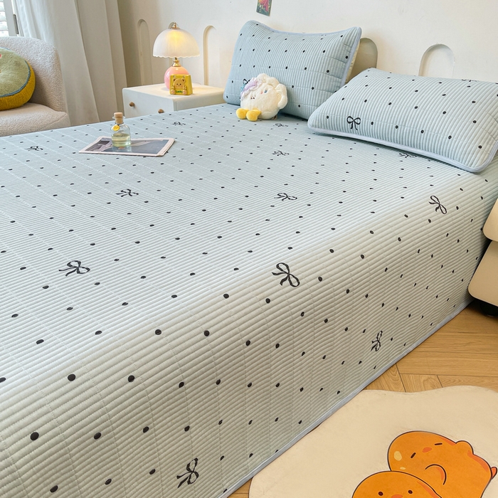 91家纺网 家纺一手货源 找家纺 梵朴 2025新款A类棉加绒一面纯棉一面宝宝婴儿牛奶绒双面可用床盖单品学生床垫炕盖 波点蝴蝶结