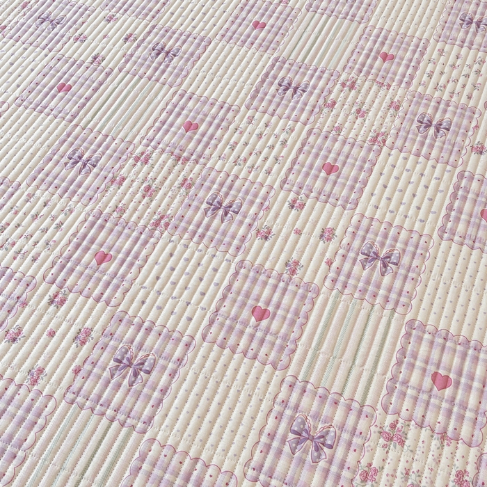 91家纺网 家纺一手货源 找家纺 梵朴 2025新款A类棉加绒一面纯棉一面宝宝婴儿牛奶绒双面可用床盖单品学生床垫炕盖 甜美蝴蝶结紫