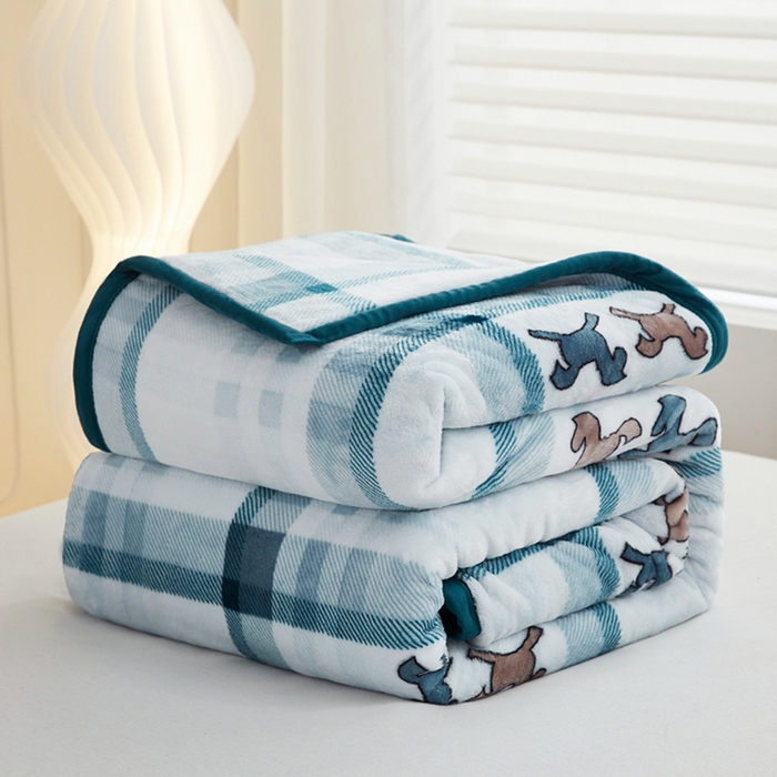 91家纺网 家纺一手货源 找家纺 悦织湾家纺 2025新款仿兔毛绒托斯仿兔毛绒毛毯纯色印花牛奶绒休闲盖毯午睡小毯子 莫兰迪小马