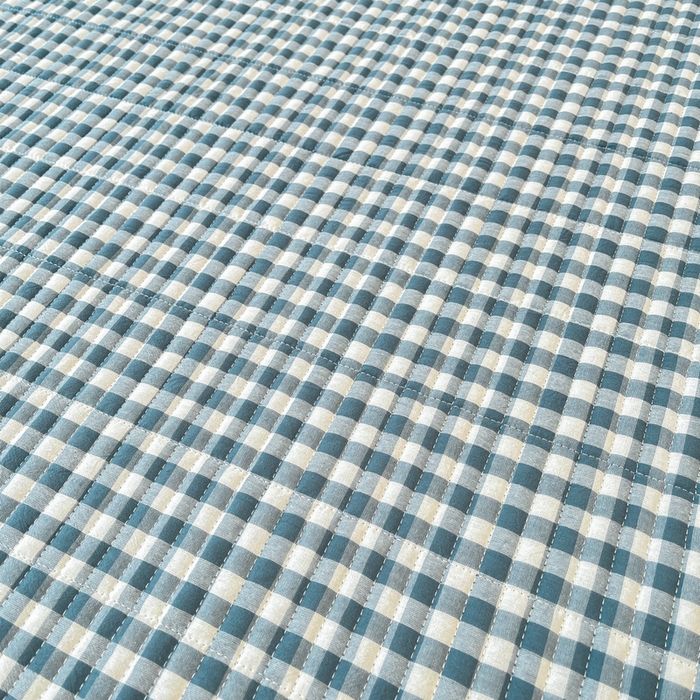 91家纺网 家纺一手货源 找家纺 梵朴 2025新款A类棉加绒一面纯棉一面宝宝婴儿牛奶绒双面可用床盖单品学生床垫炕盖 暖绒蓝小格