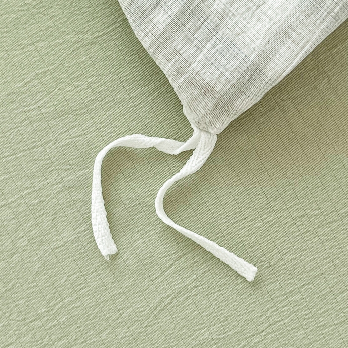 91家纺网 家纺一手货源 找家纺 斯卡诺家纺 2026新款亲肤舒适原麻亚麻皱皱纱四件套水洗棉简麻四件套 格调-绿