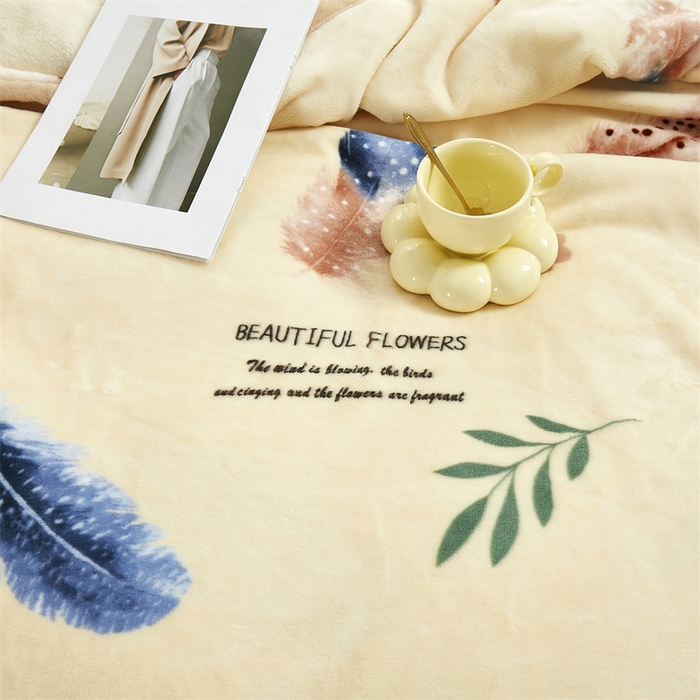 91家纺网 家纺一手货源 找家纺 悦织湾家纺 2025新款仿兔毛绒托斯仿兔毛绒毛毯纯色印花牛奶绒休闲盖毯午睡小毯子 轻舞飞扬