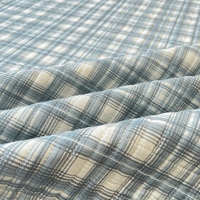 91家纺网 家纺一手货源 找家纺 梵朴 2025新款A类棉加绒一面纯棉一面宝宝婴儿牛奶绒双面可用床盖单品学生床垫炕盖 可可蓝格