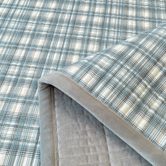 91家纺网 家纺一手货源 找家纺 梵朴 2025新款A类棉加绒一面纯棉一面宝宝婴儿牛奶绒双面可用床盖单品学生床垫炕盖 可可蓝格