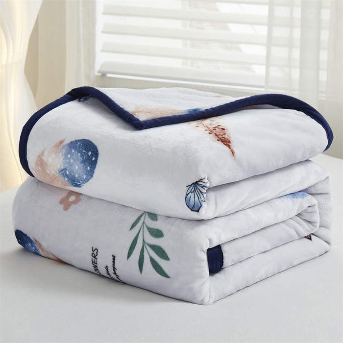 91家纺网 家纺一手货源 找家纺 悦织湾家纺 2025新款仿兔毛绒托斯仿兔毛绒毛毯纯色印花牛奶绒休闲盖毯午睡小毯子 轻舞飞扬白