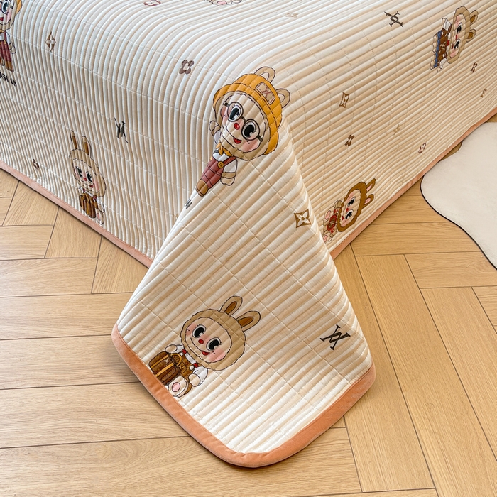 91家纺网 家纺一手货源 找家纺 梵朴 2025新款A类棉加绒一面纯棉一面宝宝婴儿牛奶绒双面可用床盖单品学生床垫炕盖 潮流玩偶