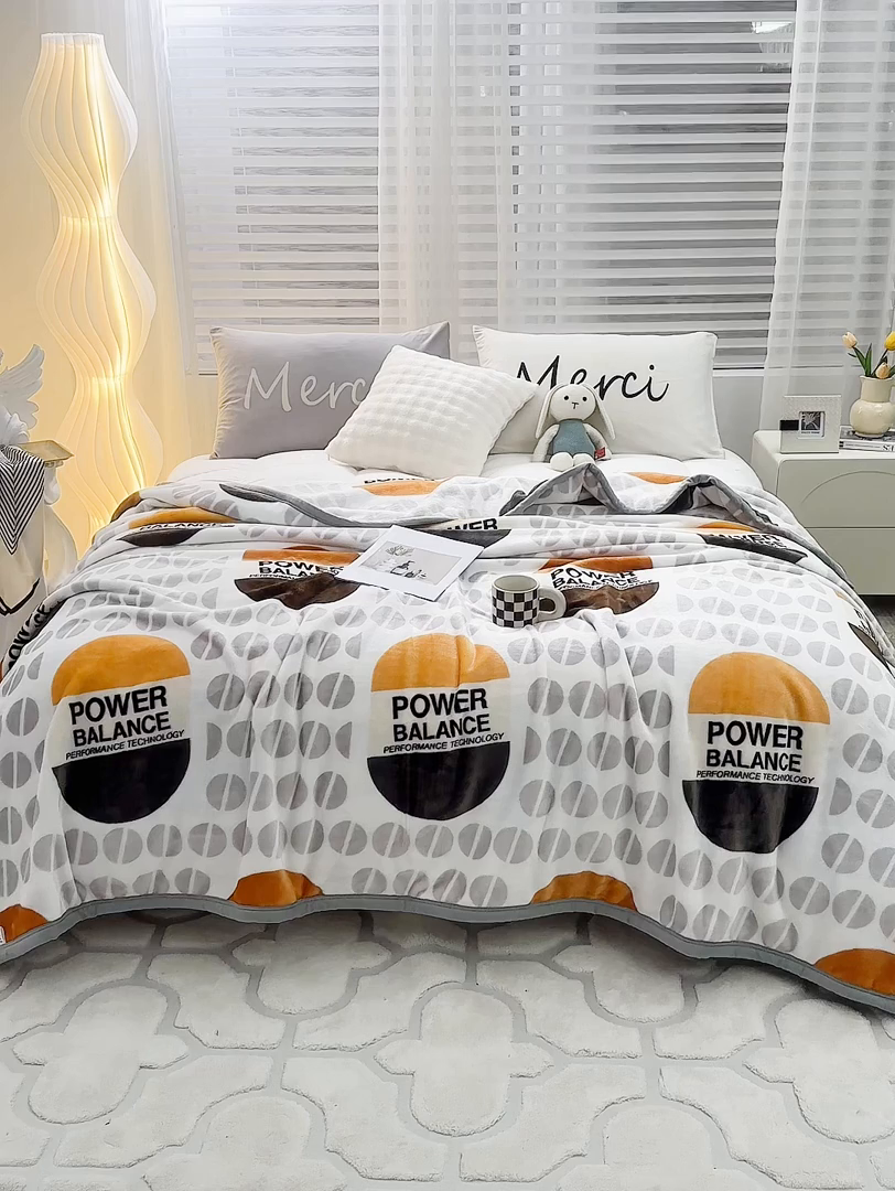 91家纺网 家纺一手货源 找家纺 悦织湾家纺 2025新款仿兔毛绒托斯仿兔毛绒毛毯纯色印花牛奶绒休闲盖毯午睡小毯子 约定