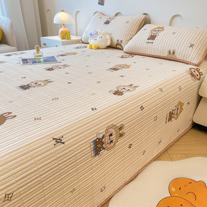 91家纺网 家纺一手货源 找家纺 梵朴 2025新款A类棉加绒一面纯棉一面宝宝婴儿牛奶绒双面可用床盖单品学生床垫炕盖 潮流玩偶