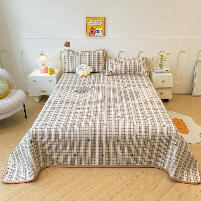 91家纺网 家纺一手货源 找家纺 梵朴 2025新款A类棉加绒一面纯棉一面宝宝婴儿牛奶绒双面可用床盖单品学生床垫炕盖 花边蝴蝶结