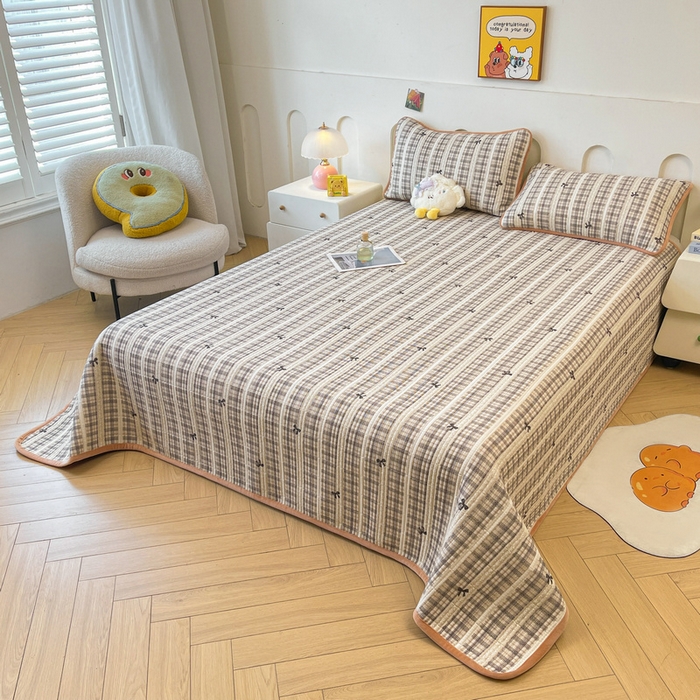 91家纺网 家纺一手货源 找家纺 梵朴 2025新款A类棉加绒一面纯棉一面宝宝婴儿牛奶绒双面可用床盖单品学生床垫炕盖 花边蝴蝶结