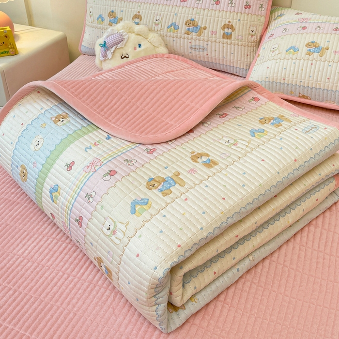 91家纺网 家纺一手货源 找家纺 （总）梵朴 2025新款A类棉加绒一面纯棉一面宝宝婴儿牛奶绒双面可用床盖单品学生床垫炕盖