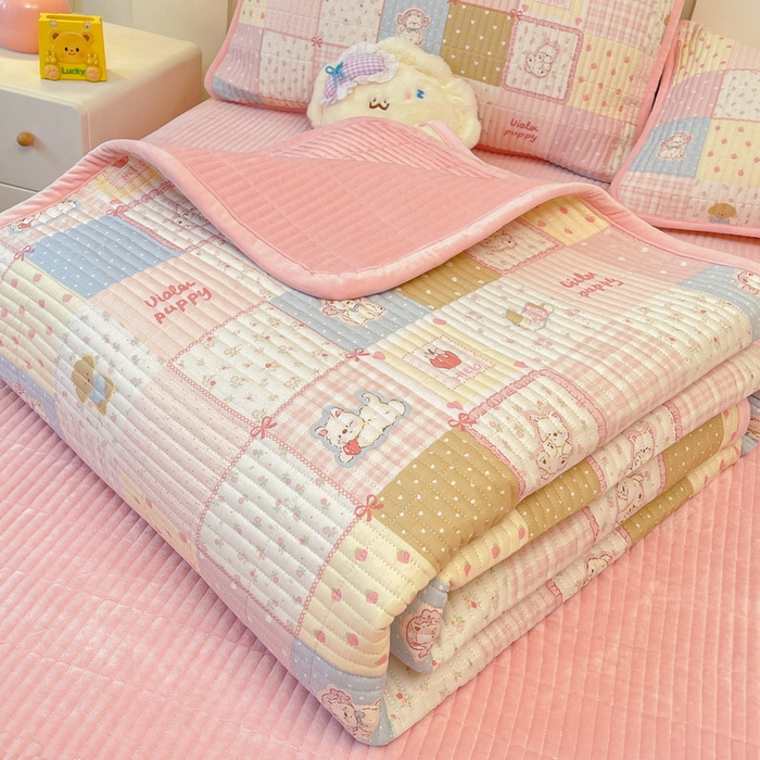 91家纺网 家纺一手货源 找家纺 （总）梵朴 2025新款A类棉加绒一面纯棉一面宝宝婴儿牛奶绒双面可用床盖单品学生床垫炕盖