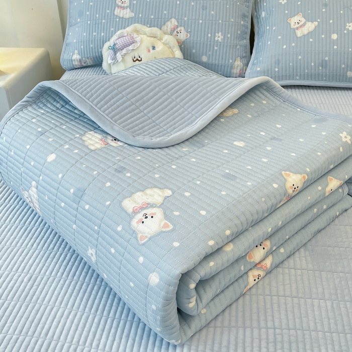 91家纺网 家纺一手货源 找家纺 （总）梵朴 2025新款A类棉加绒一面纯棉一面宝宝婴儿牛奶绒双面可用床盖单品学生床垫炕盖