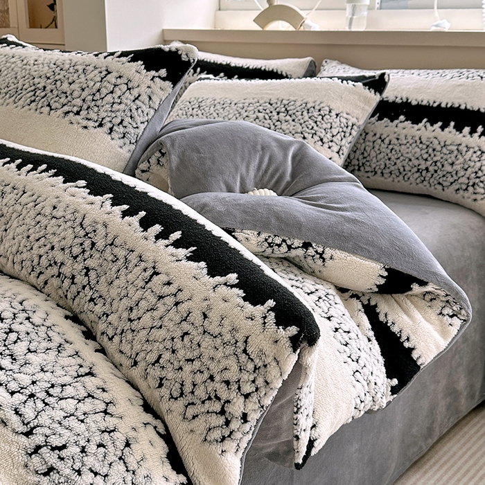 91家纺网 家纺一手货源 找家纺 （总）家贝爱 2025秋冬新款高克重塔芙绒提花四件套