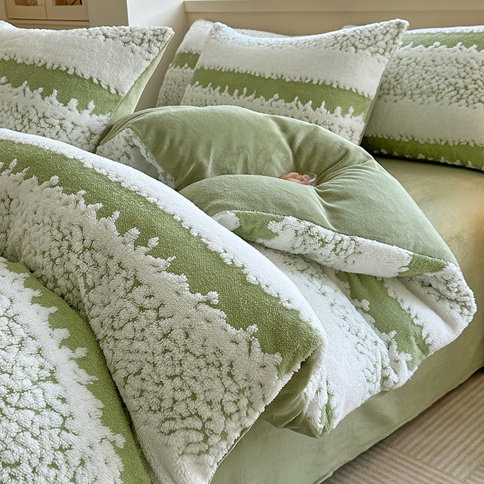 91家纺网 家纺一手货源 找家纺 （总）家贝爱 2025秋冬新款高克重塔芙绒提花四件套