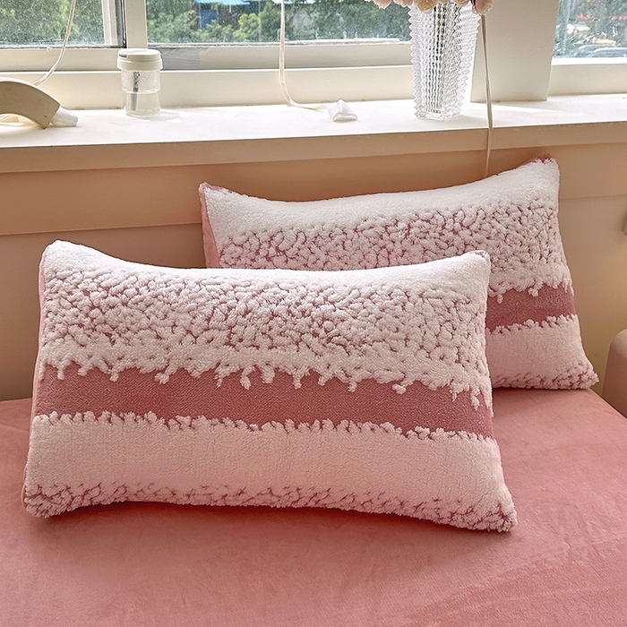 91家纺网 家纺一手货源 找家纺 家贝爱 2025秋冬新款高克重塔芙绒提花四件套 扶摇-豆沙