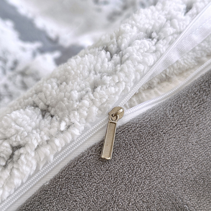 91家纺网 家纺一手货源 找家纺 家贝爱 2025秋冬新款高克重塔芙绒提花四件套 扶摇-灰