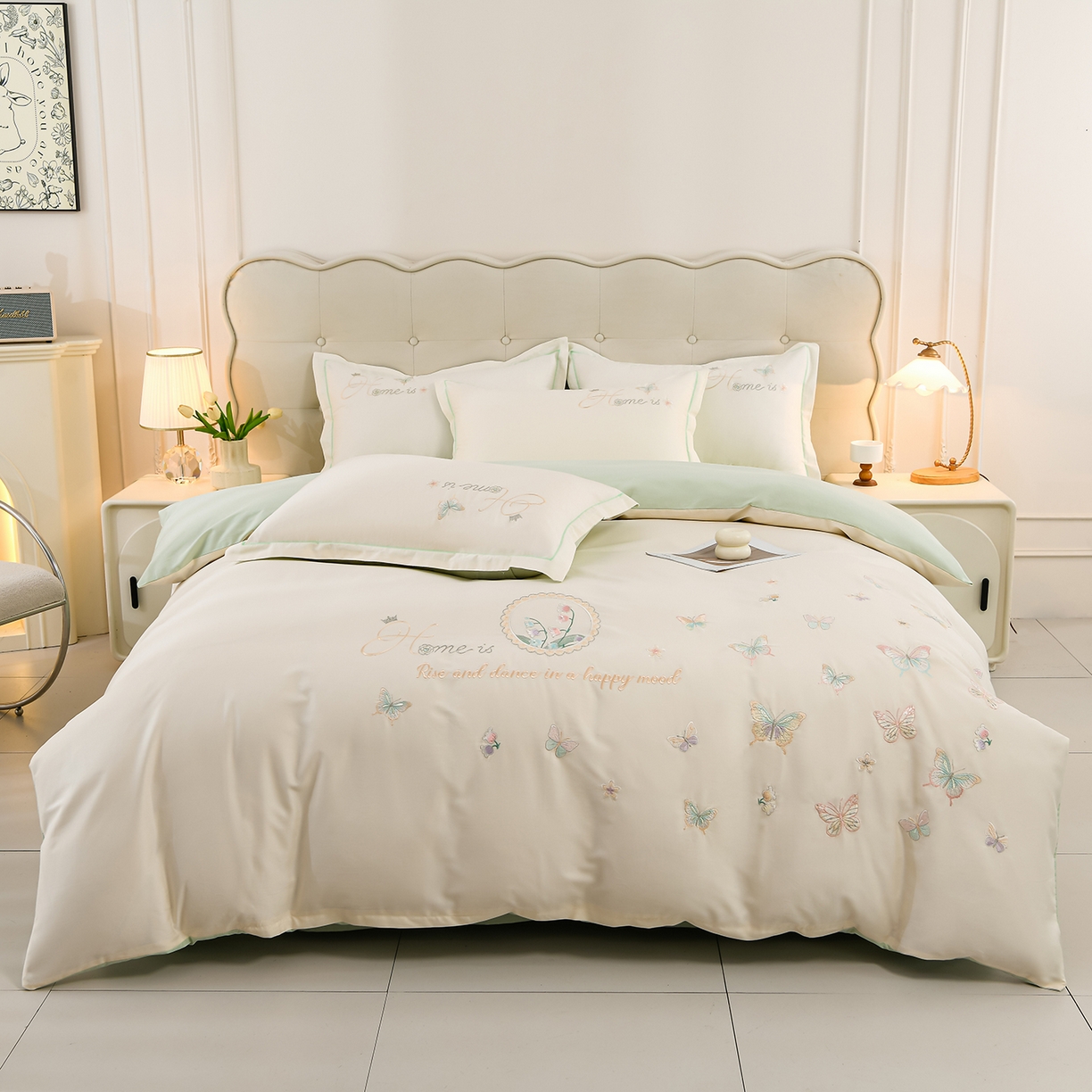 （总）绒小宣 2025新款13372全棉绣花四件套-轻舞