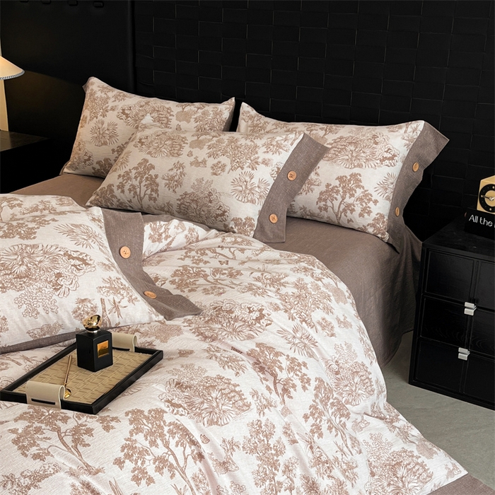 91家纺网 家纺一手货源 找家纺 梦舒羽 2025新款原麻纽扣枕套宿舍单人单只枕芯套枕头套枕芯内胆套一对装 水木年华