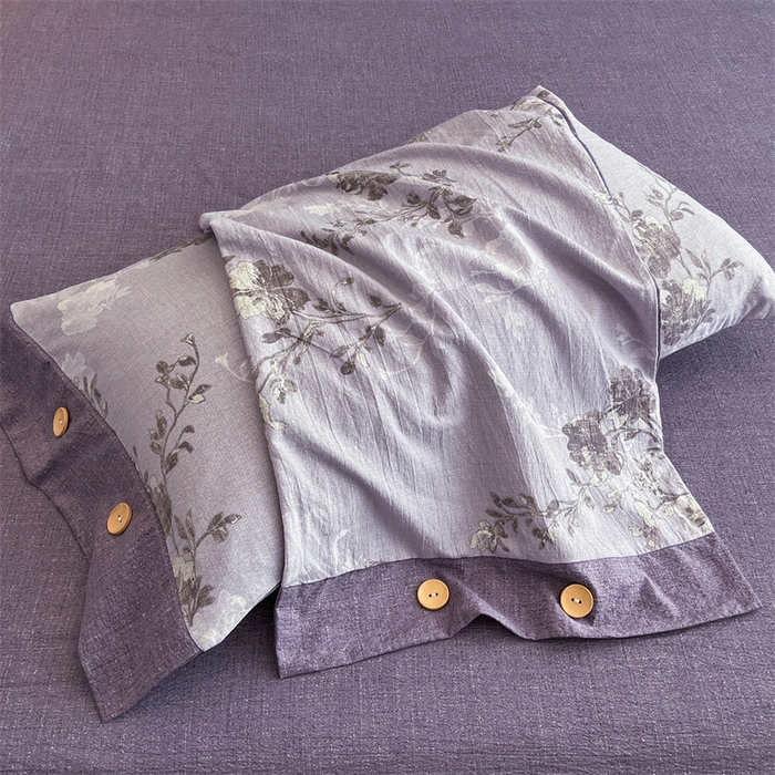 梦舒羽 2025新款原麻纽扣枕套宿舍单人单只枕芯套枕头套枕芯内胆套一对装 春风序