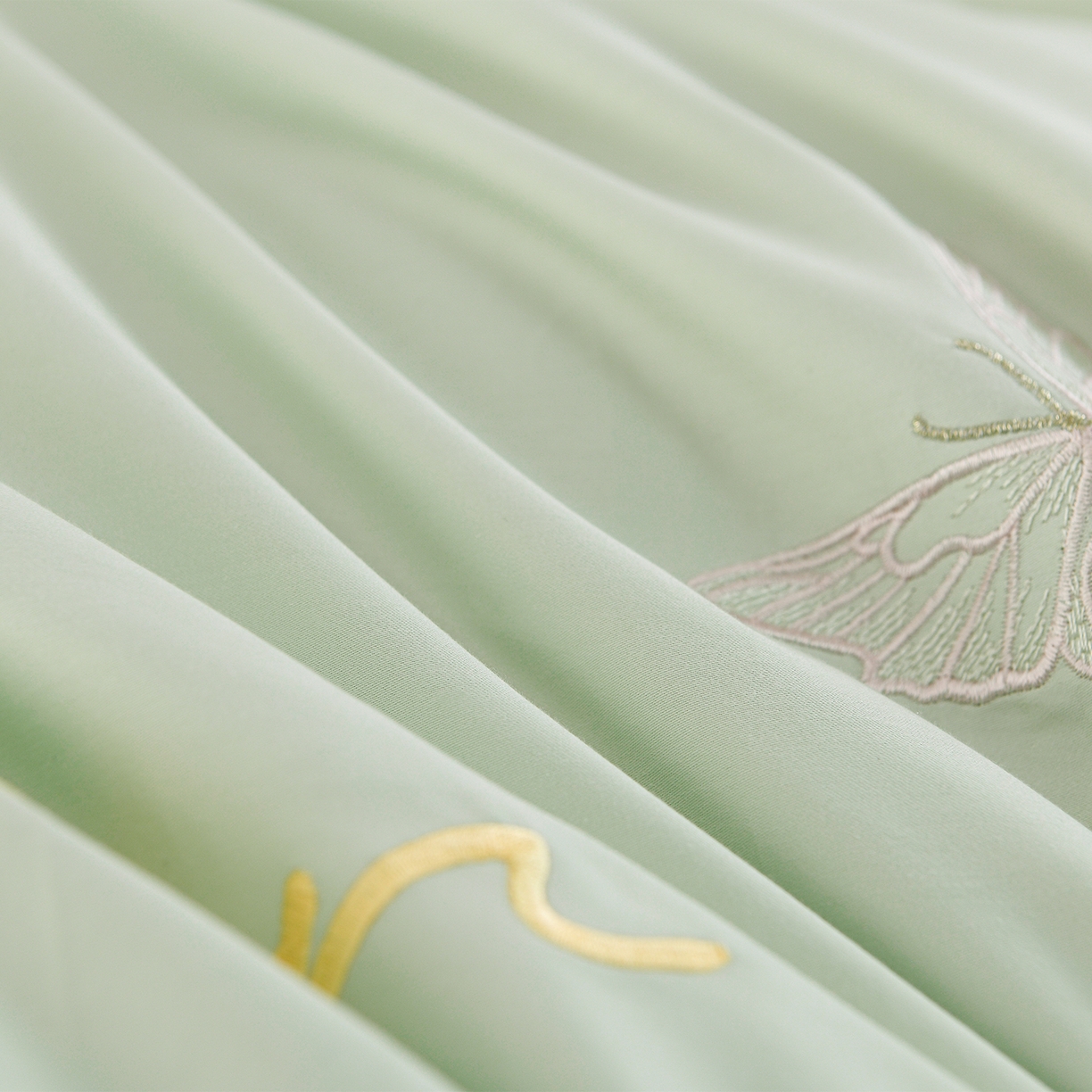 91家纺网 家纺一手货源 找家纺 绒小宣 2025新款13372全棉绣花四件套-牡丹佳人 华尔兹-青