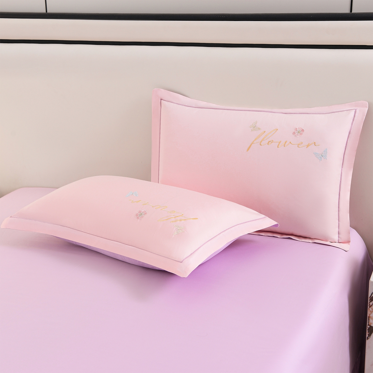 91家纺网 家纺一手货源 找家纺 绒小宣 2025新款13372全棉绣花四件套-牡丹佳人 华尔兹-粉紫