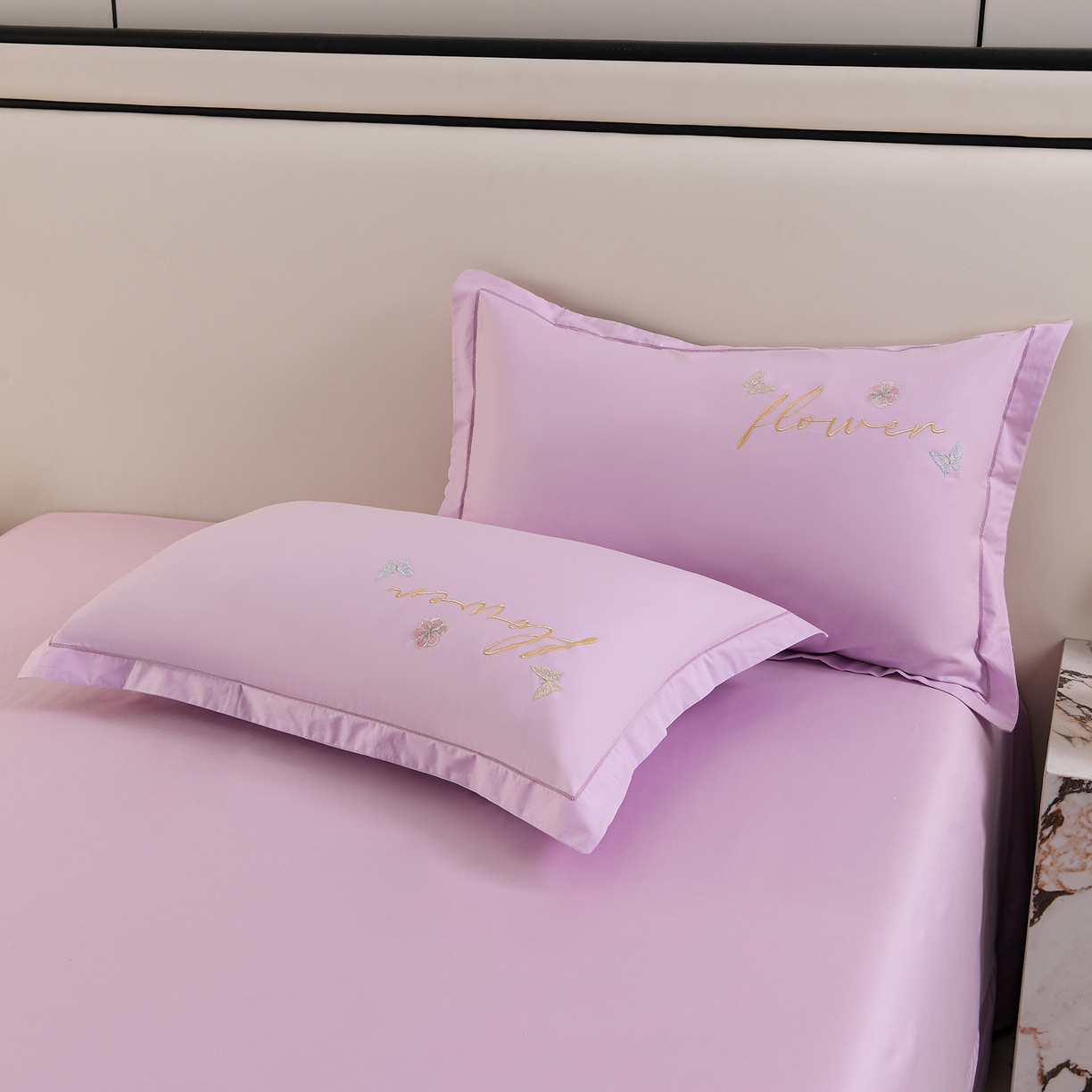 91家纺网 家纺一手货源 找家纺 绒小宣 2025新款13372全棉绣花四件套-牡丹佳人 华尔兹-紫