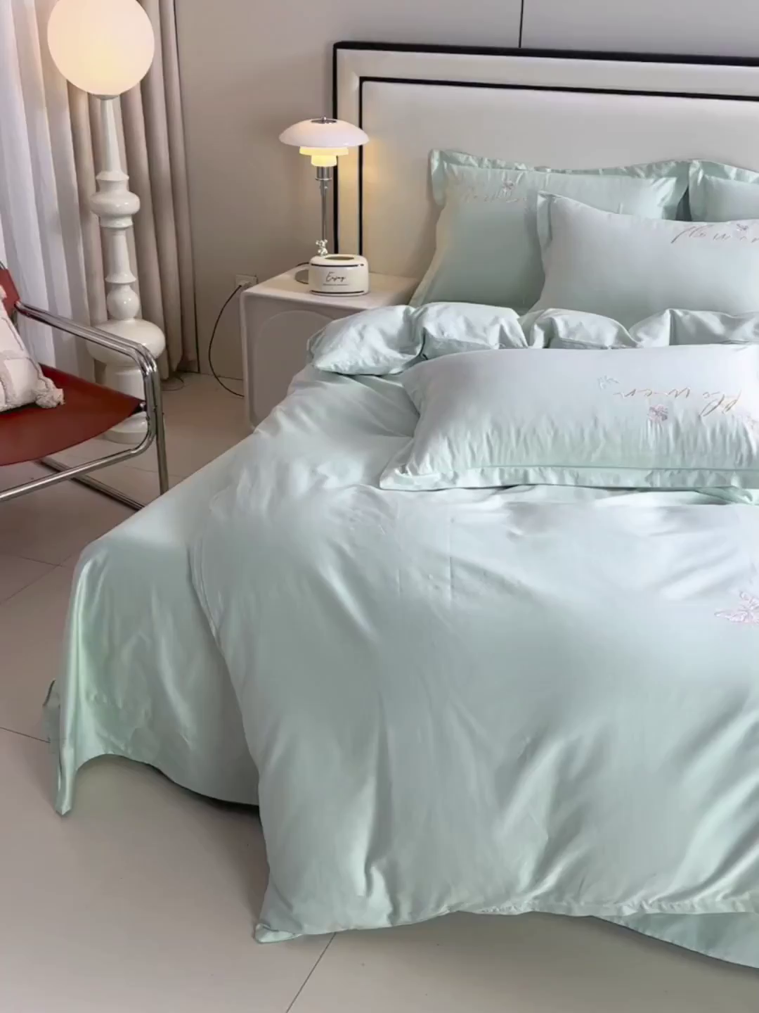 91家纺网 家纺一手货源 找家纺 绒小宣 2025新款13372全棉绣花四件套-牡丹佳人 华尔兹-青