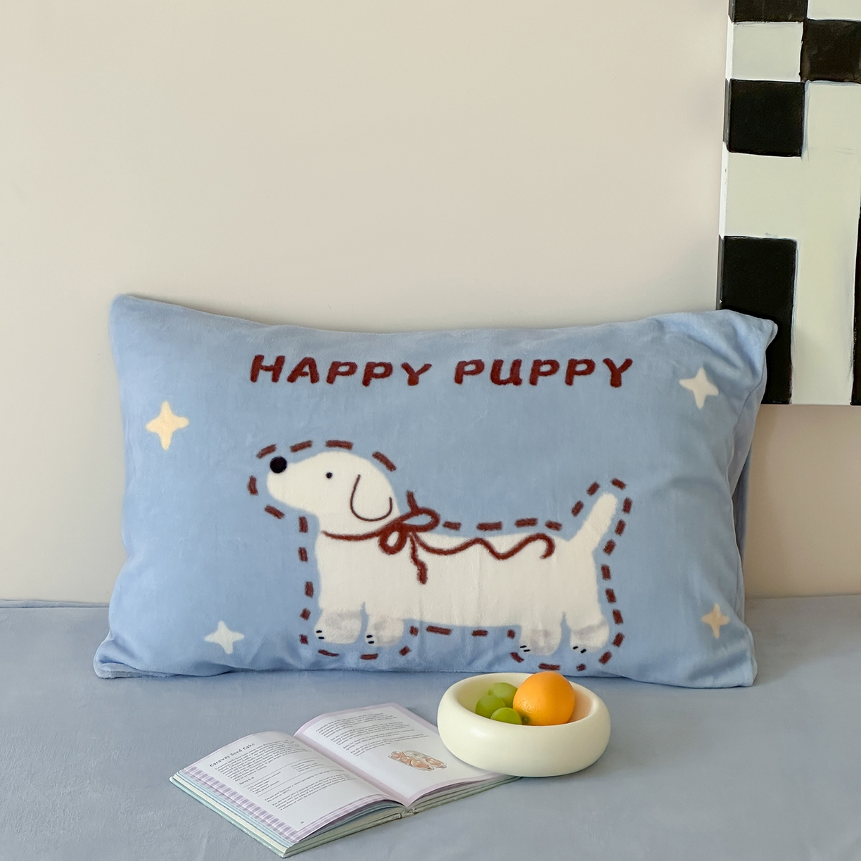 91家纺网 家纺一手货源 找家纺 桃子家居 2025新款A类ins数码印花枕混搭复古时尚卡通加厚牛奶系列四件套 绒-混搭蜡笔画