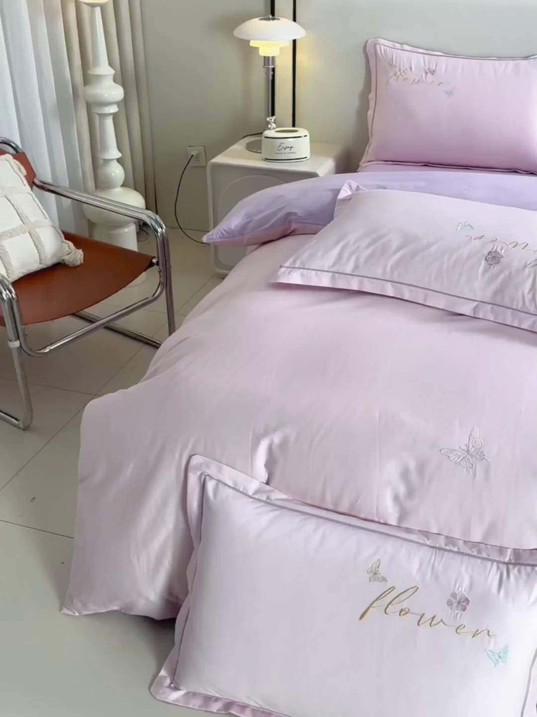 91家纺网 家纺一手货源 找家纺 绒小宣 2025新款13372全棉绣花四件套-牡丹佳人 华尔兹-粉紫