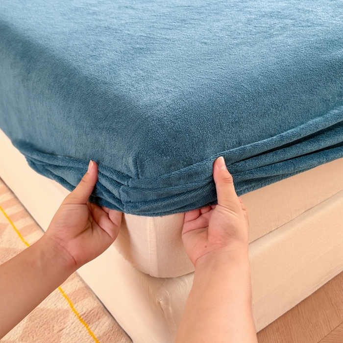 91家纺网 家纺一手货源 找家纺 （总）眠博士 2025新款简约牛奶绒纯色单床笠