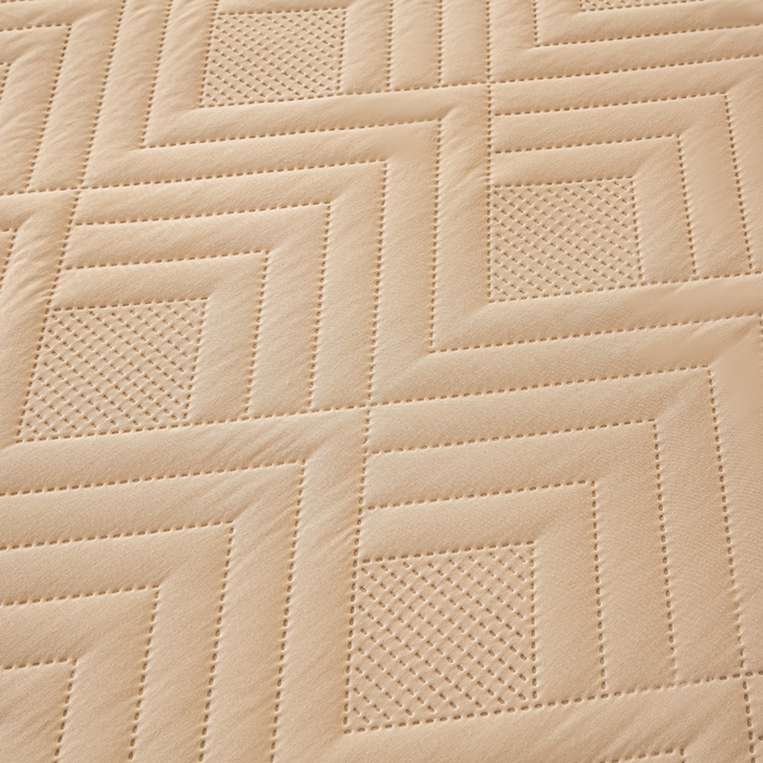 91家纺网 家纺一手货源 找家纺 给笠 2025新款A类超声波夹棉床笠 卡其