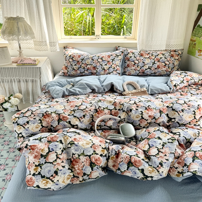 91家纺网 家纺一手货源 找家纺 （总）优兰朵  2025新款超柔云感木棉印花小清新四件套