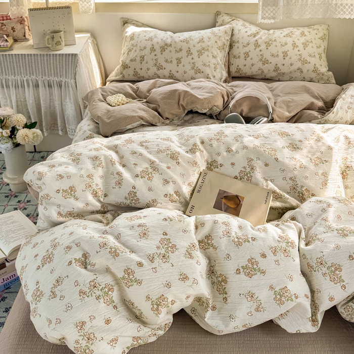 91家纺网 家纺一手货源 找家纺 （总）优兰朵  2025新款超柔云感木棉印花小清新四件套