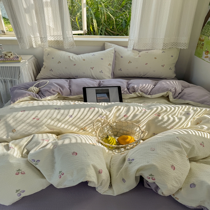 91家纺网 家纺一手货源 找家纺 （总）优兰朵  2025新款超柔云感木棉印花小清新四件套