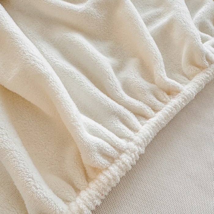 91家纺网 家纺一手货源 找家纺 眠博士 2025新款简约牛奶绒纯色单床笠 牛奶绒床笠-奶白