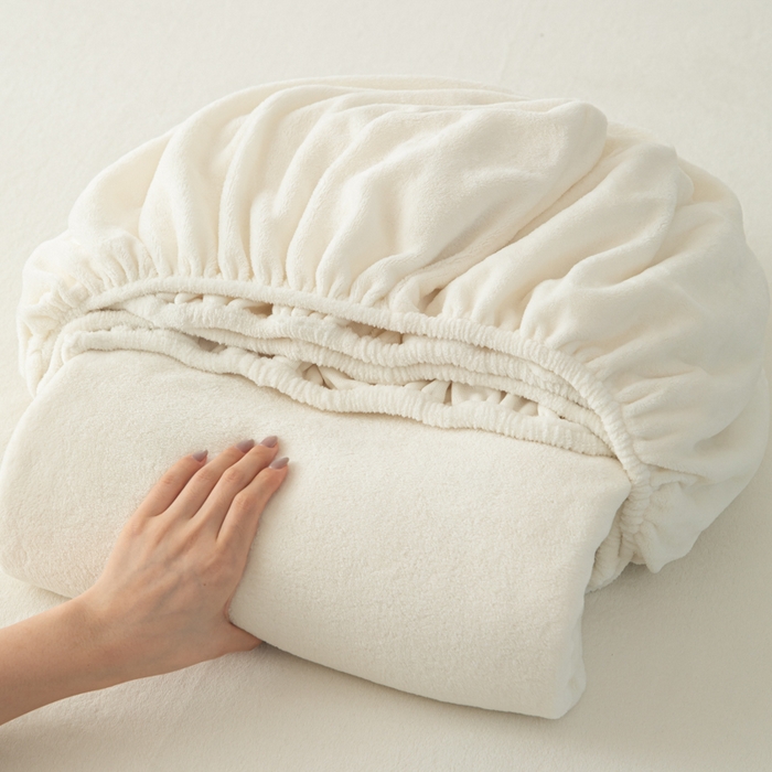 91家纺网 家纺一手货源 找家纺 眠博士 2025新款简约牛奶绒纯色单床笠 牛奶绒床笠-奶白