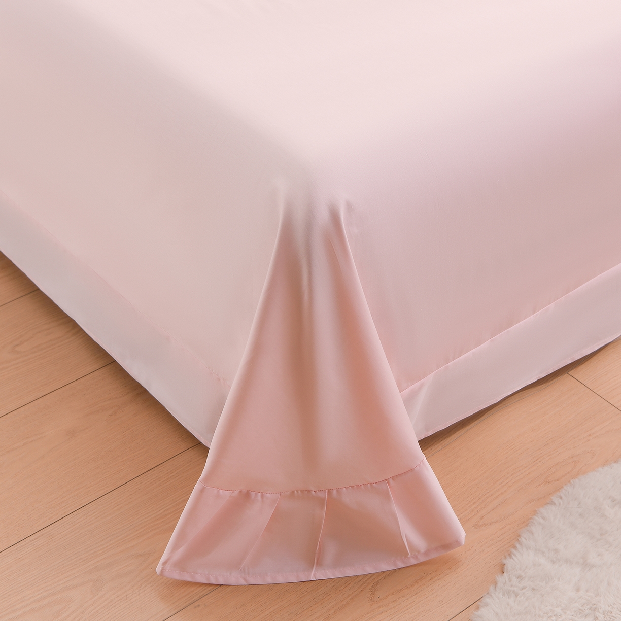 91家纺网 家纺一手货源 找家纺 绒小宣 2025新款13372全棉绣花四件套-梦幻兔 兔熊-粉