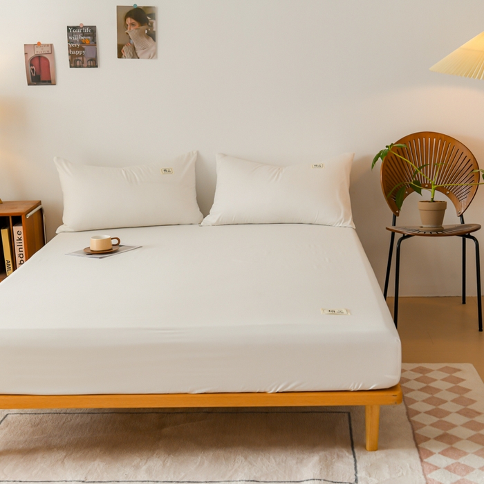 91家纺网 家纺一手货源 找家纺 花香四季家纺 2025新款喷气A类全棉13376斜纹纯棉床笠单件三件套四季通用款 白色