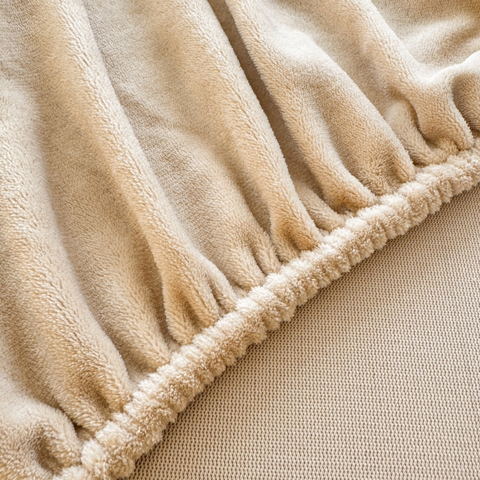 91家纺网 家纺一手货源 找家纺 眠博士 2025新款简约牛奶绒纯色单床笠 牛奶绒床笠-暖咖